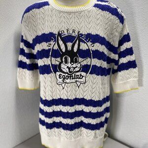 Egonlab Men’s Cotton Bunny Knit Short-Sleeve Sweater